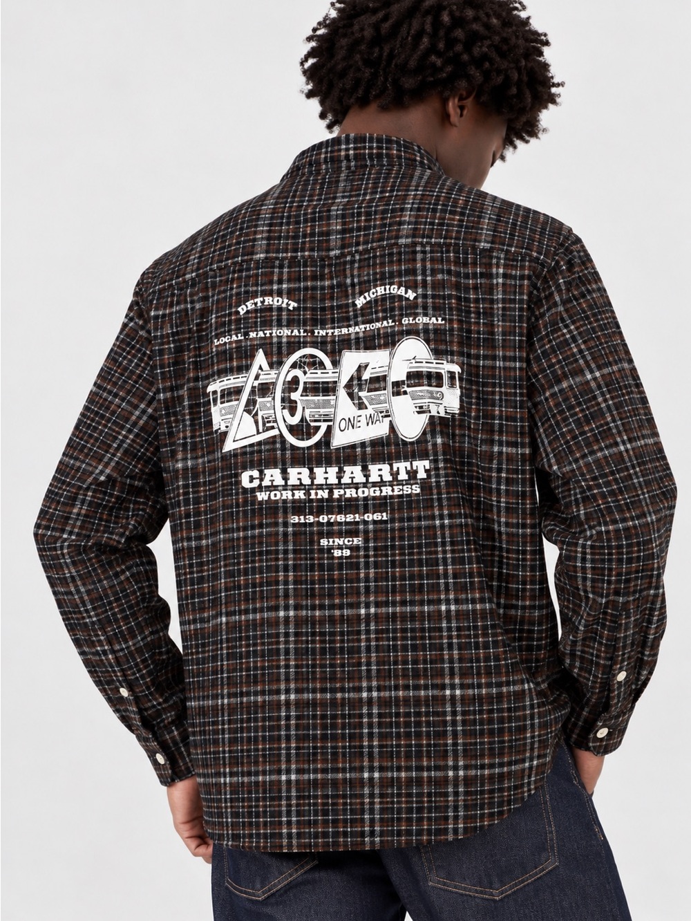 Carhartt WIP Runaway Millett‎ Logo Check Twill Shirt Size Medium - Picture 2 of 9